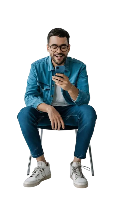 Man using WhatsApp